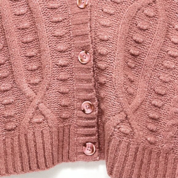 Anthropologie Self Contrast NWT Small Cable Knit Cropped Sweater Blush Pink - Picture 7 of 10